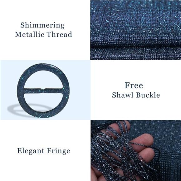 Sparkling Metallic Shawls and Wraps for Evening Party/Wedding/Formal - Picture 4 of 6